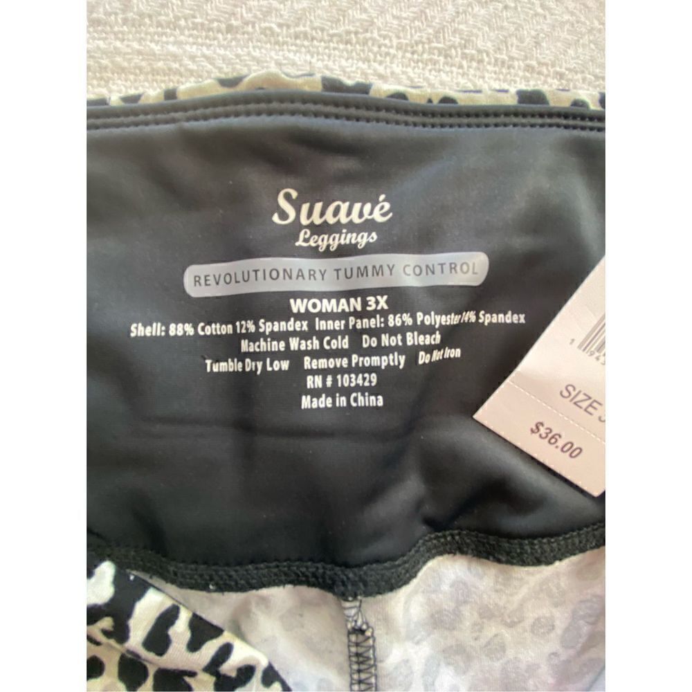 KHAKIS & CO WOMEN’S 3X Plus Suave Leopard Leggings - Black Multi Print - Picture 3 of 9